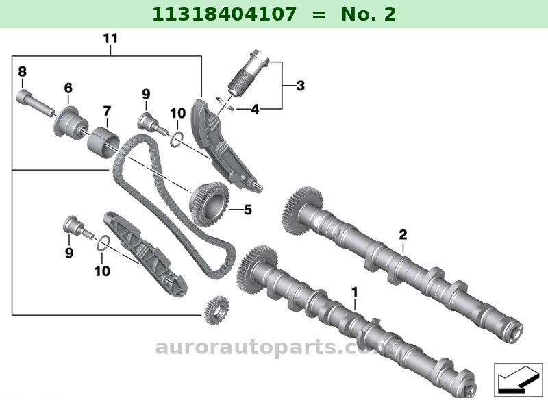 Albero a camme di aspirazione BMW Motorrad Originale OEM 11318404107 4