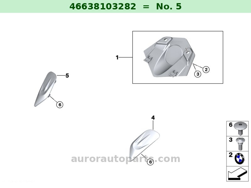 Cappuccio specchietto a destra BMW Motorrad Originale OEM 46638103282 3