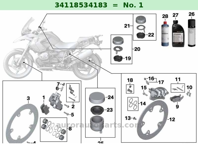 Kit pastig. freno metallo sinterizzato BMW Motorrad Originale OEM 34118534183 34118534183