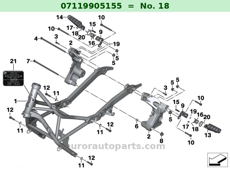 SFERA BMW Motorrad Originale OEM 07119905155 07119905155