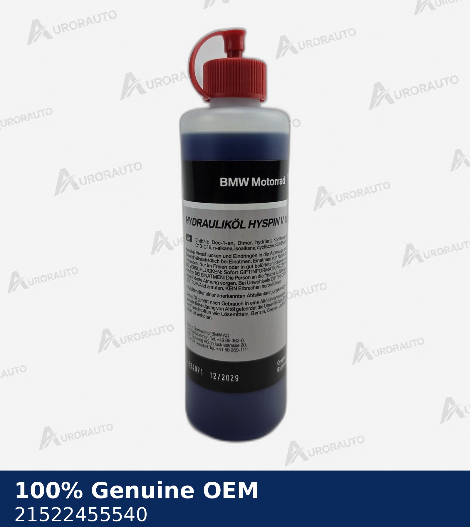 Olio idraulico Hyspin V10 BMW Motorrad Originale OEM 21522455540 21522455540