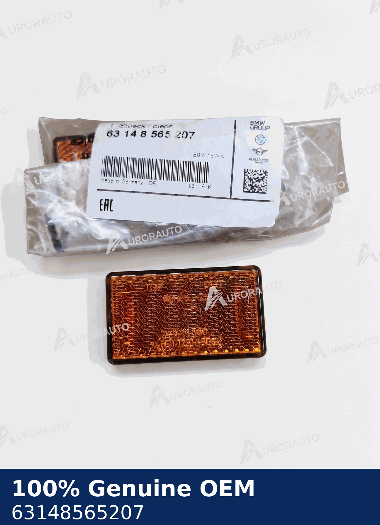 Catarifrangente giallo BMW Motorrad Originale OEM 63148565207 2