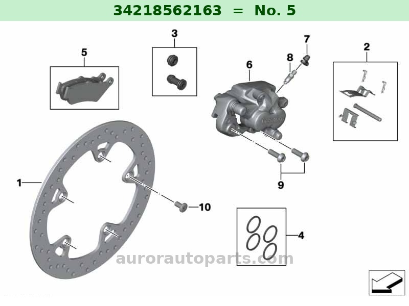 Kit pastig. freno metallo sinterizzato BMW Motorrad Originale OEM 34218562163 34218562163