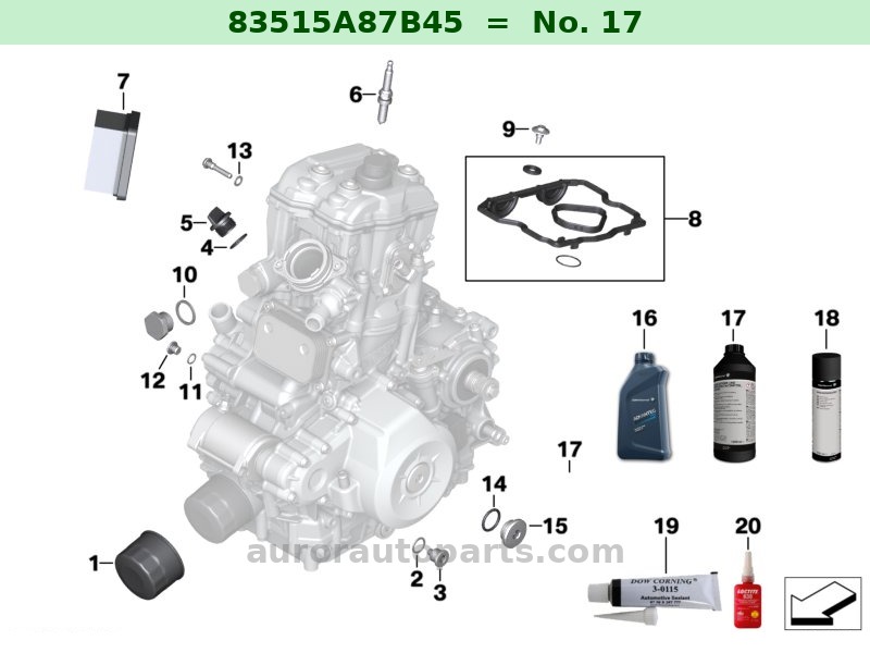 Antigelo radiatore BMW Motorrad Originale OEM 83515A87B45 3